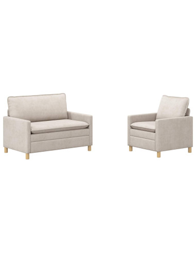 Set di divani 2 pcs Crema Poliestere