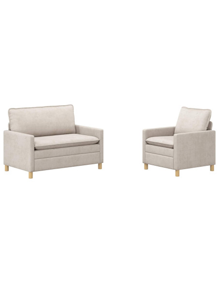 Set di divani 2 pcs Crema Poliestere
