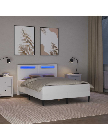 Struttura del letto con testiera Bianco 120 x 200 cm Similpelle