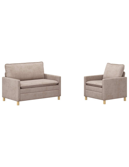 Set di divani 2 pcs Beige Poliestere