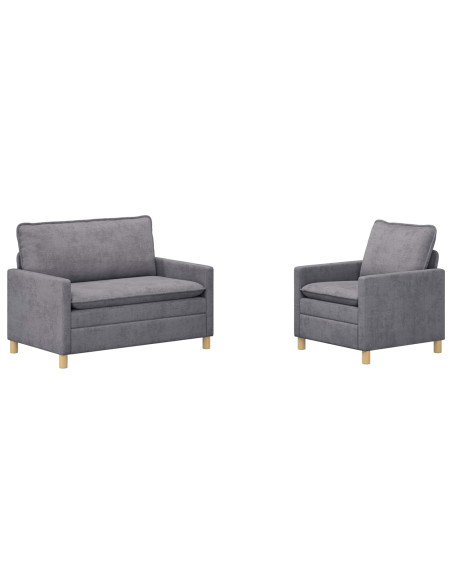 Set di divani 2 pcs Grigio Chiaro Poliestere