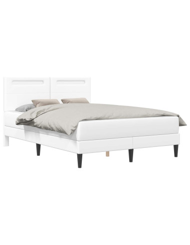 Struttura del letto con testiera Bianco 140 x 190 cm Similpelle