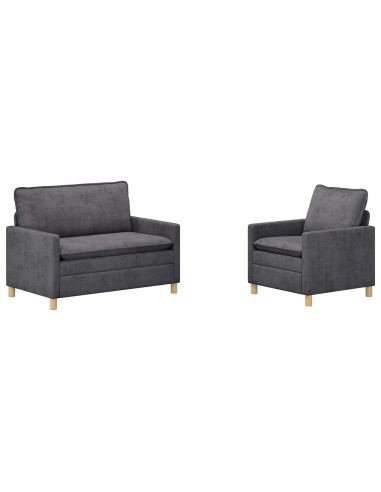 Set di divani 2 pcs Grigio Scuro Poliestere