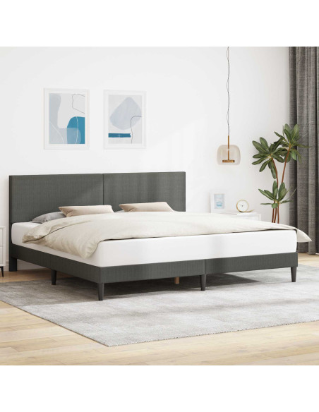 Struttura del letto Grigio Scuro 200 x 200 cm Tessuto in Cords