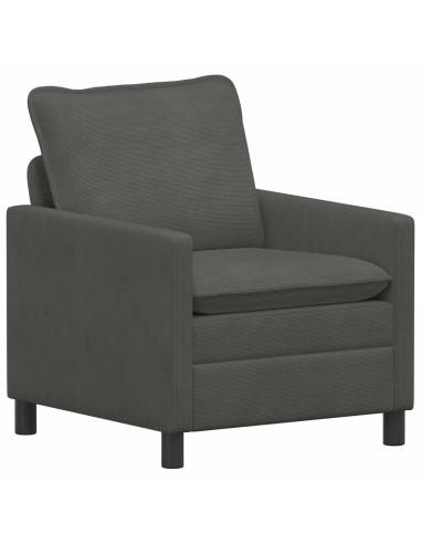 Set di divani 2 pcs Grigio Scuro Tessuto