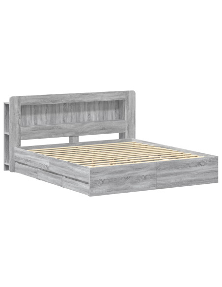 Telaio del letto con storage Sonoma grigio 180 x 200 cm