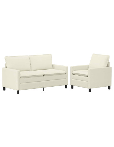 Set di divani 2 pcs Crema Tessuto