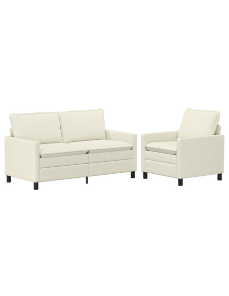 Set di divani 2 pcs Crema Tessuto