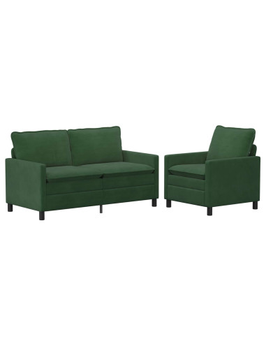 Set di divani 2 pcs Verde Giungla Tessuto