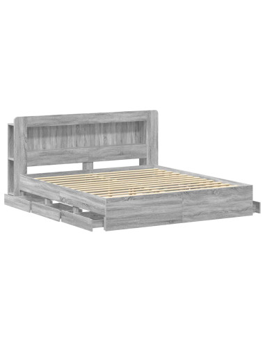 Telaio del letto con storage Sonoma grigio 200 x 200 cm