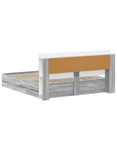 Telaio del letto con storage Sonoma grigio 200 x 200 cm