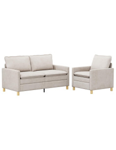 Set di divani 2 pcs Crema Poliestere 2