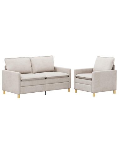 Set di divani 2 pcs Crema Poliestere