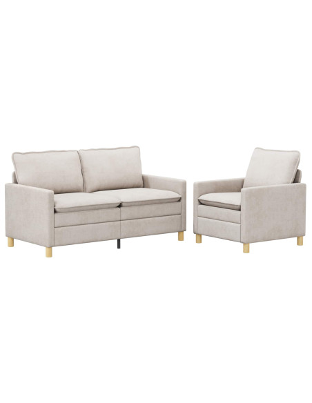 Set di divani 2 pcs Crema Poliestere