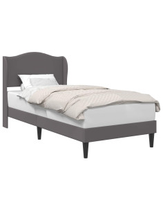 Struttura del letto con testiera Grigio 90 x 190 cm Similpelle 2