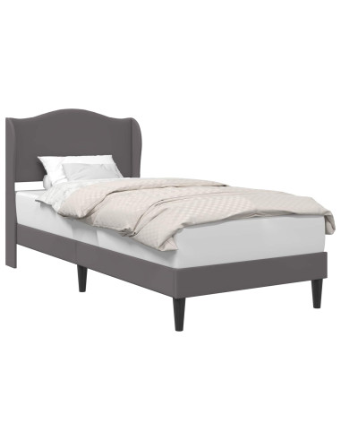 Struttura del letto con testiera Grigio 90 x 190 cm Similpelle