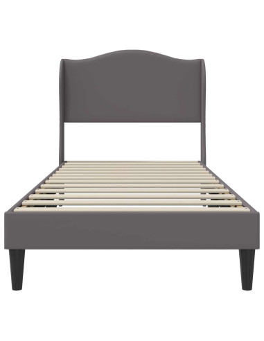 Struttura del letto con testiera Grigio 90 x 190 cm Similpelle