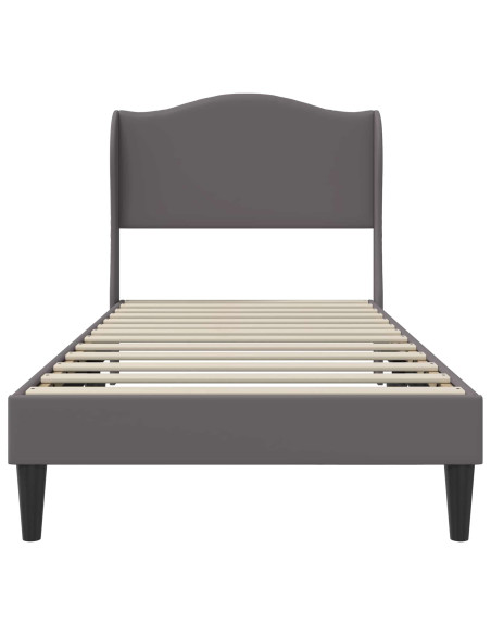 Struttura del letto con testiera Grigio 90 x 190 cm Similpelle