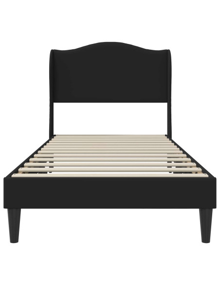 Struttura del letto con testiera Nero 90 x 190 cm Similpelle