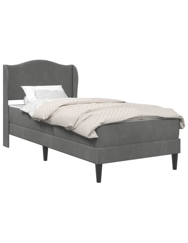 Struttura del letto Grigio Scuro 90 x 200 cm Velluto