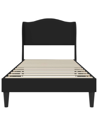 Struttura del letto con testiera Nero 90 x 200 cm Similpelle