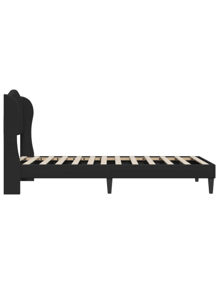 Struttura del letto con testiera Nero 90 x 200 cm Similpelle