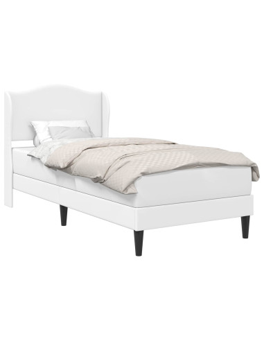 Struttura del letto con testiera Bianco 100 x 200 cm Similpelle