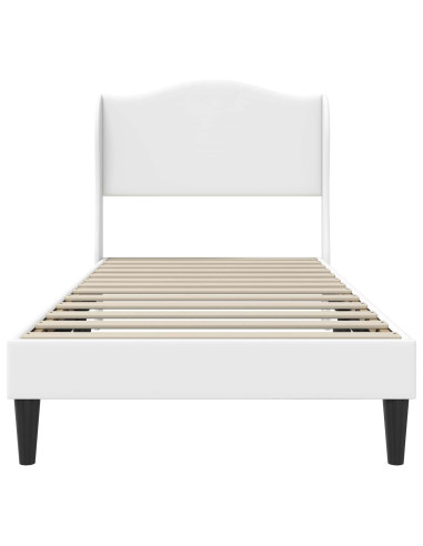 Struttura del letto con testiera Bianco 100 x 200 cm Similpelle