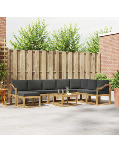 Set di divani da esterno con cuscino 9 pcs Bianco e Antracite