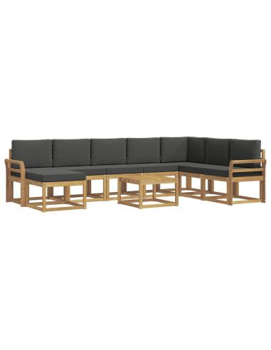Set di divani da esterno con cuscino 9 pcs Bianco e Antracite