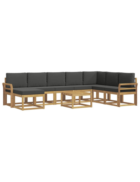 Set di divani da esterno con cuscino 9 pcs Bianco e Antracite