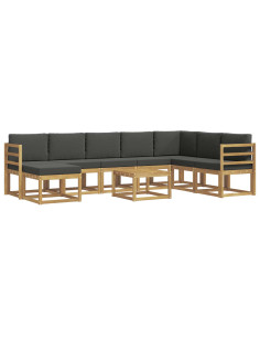 Set di divani da esterno con cuscino 9 pcs Bianco e Antracite 2