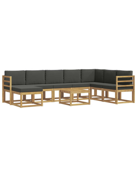 Set di divani da esterno con cuscino 9 pcs Bianco e Antracite