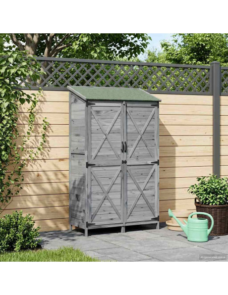 Capanno da Giardino Grigio 106 x 56 x 176,5 cm