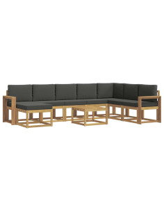 Set di divani da esterno con cuscino 9 pcs Bianco e Antracite 2