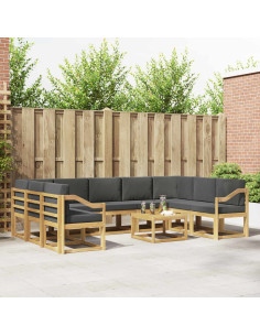 Set di divani da esterno 10 pcs Bianco e Antracite