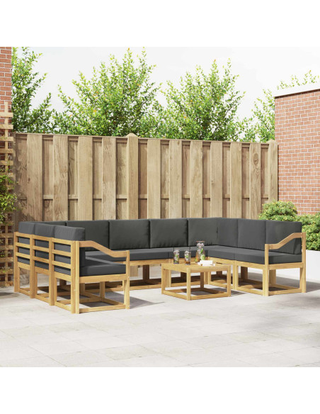 Set di divani da esterno 10 pcs Bianco e Antracite