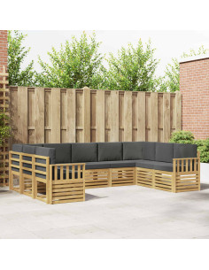 Set di divani da esterno 7 pcs Bianco e Antracite