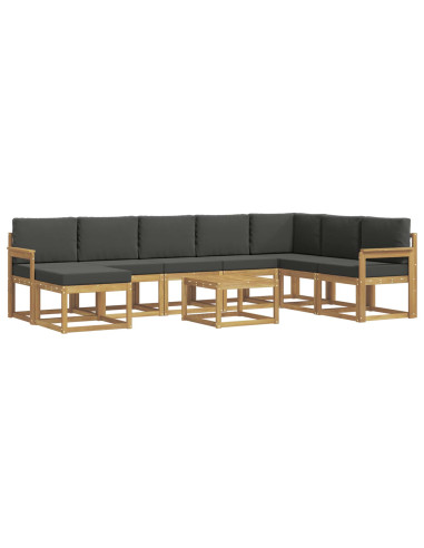 Set di divani da esterno con cuscino 9 pcs Bianco e Antracite