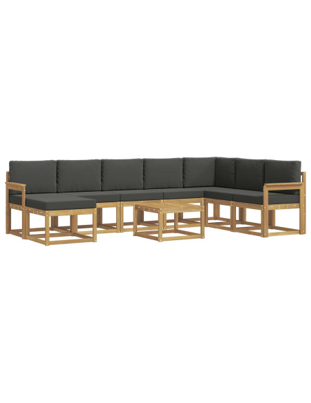 Set di divani da esterno con cuscino 9 pcs Bianco e Antracite
