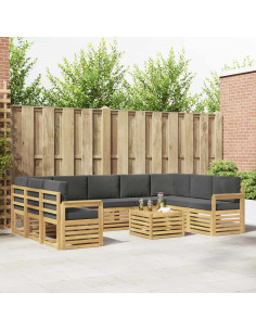 Set di divani da esterno 8 pcs Bianco e Antracite