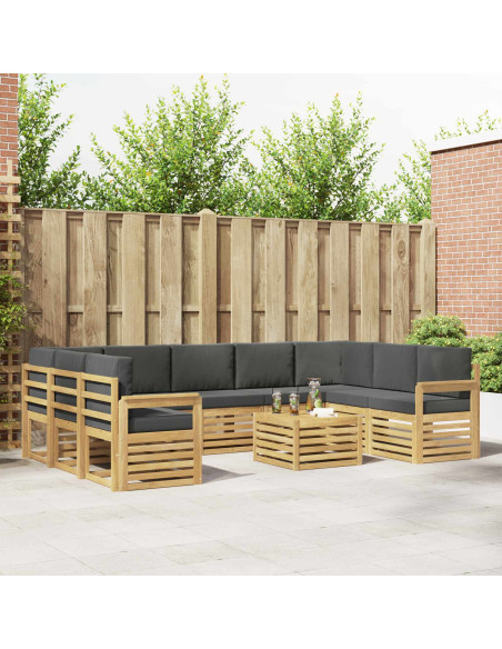 Set di divani da esterno 8 pcs Bianco e Antracite