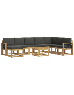 Set di divani da esterno con cuscino 9 pcs Bianco e Antracite 2