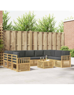 Set di divani da esterno 8 pcs Bianco e Antracite