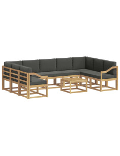 Set di divani da esterno 10 pcs Bianco e Antracite 2