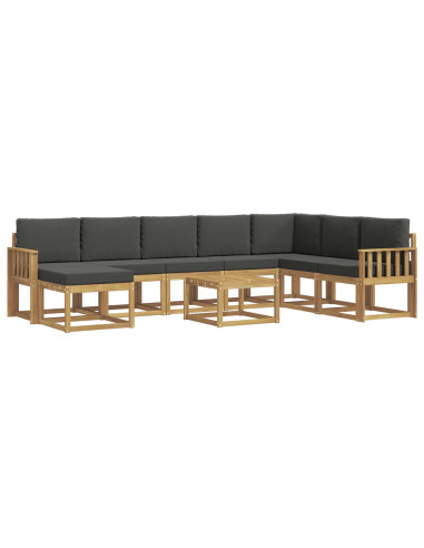 Set di divani da esterno con cuscino 9 pcs Bianco e Antracite