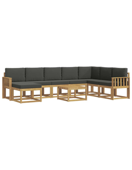 Set di divani da esterno con cuscino 9 pcs Bianco e Antracite
