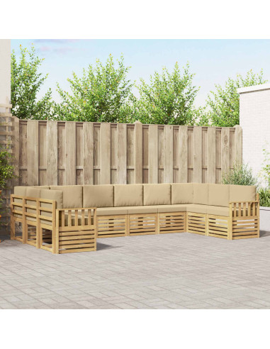 Set di divani da esterno 7 pcs Bianco e Beige