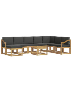 Set di divani da esterno con cuscino 9 pcs Bianco e Antracite 2