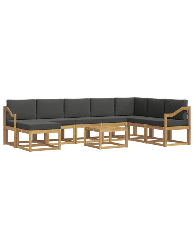 Set di divani da esterno con cuscino 9 pcs Bianco e Antracite